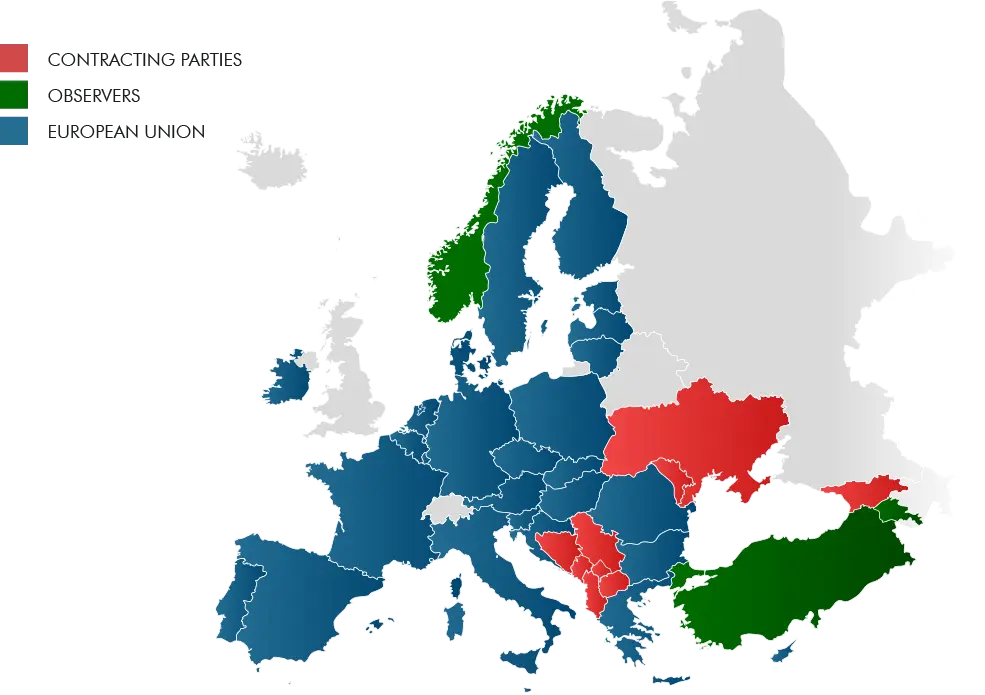 Energy Community is an international organisation - Map